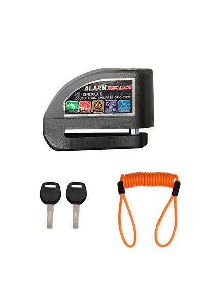 GP KOMPOZİT DSK003 Universal Alarmlı Motosiklet Disk Kilidi Gri
