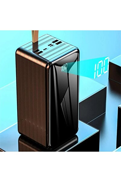 Denex بطارية متنقلة 100000 متعددة المنافذ بكيابل مدمجة