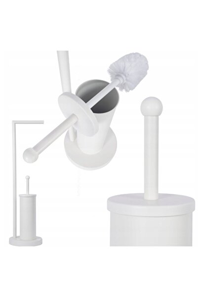 SEPIO Suport hartie igienica cu perie de toaleta 2 in 1, alb mat