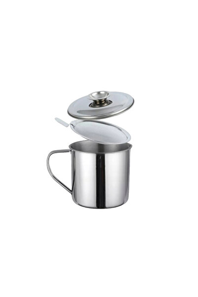 Kinghoff Oil strainer container, with lid and filter sieve, steel, 1.2 liters,
