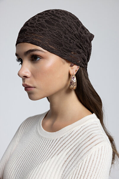 MAI STUDIOS CO. Miray Triangle Cut Brown Lace Bandana