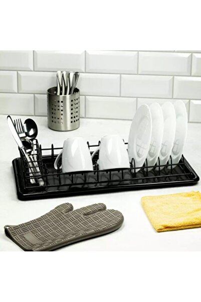Kinghoff Suport pentru vase din otel si plastic 50,5x24,5 x9,5 cm, negru,
