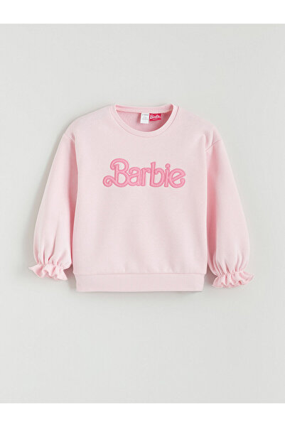 LC Waikiki Hanorac pentru fete cu broderie Barbie cu decolteu crewneck
