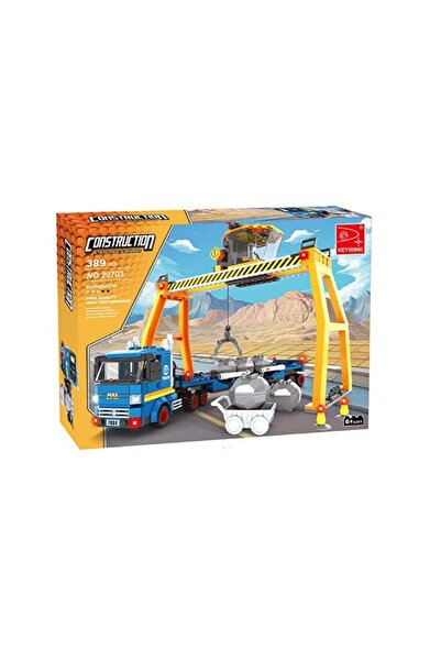 hak-iş oyuncak Ausini Engineering Construction Crane Truck Set – 389 Piece Engineering Building Block Game