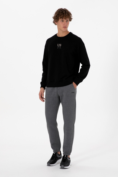 U.S. Polo Assn. Men's Anthracite Melange Fleece-Lined Sweatpants 50313745-Vr081