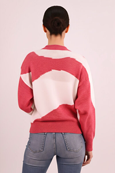 armonika Women's Fuchsia Two-Tone Knitwear Sweater Arm-26K136079