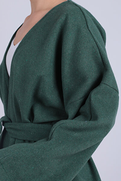 armonika Women's Emerald V-Neck Belted Cashmere Kimono Arm-26K001049