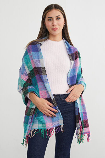 Fulla Moda Şal cu textura moale cu model în carouri