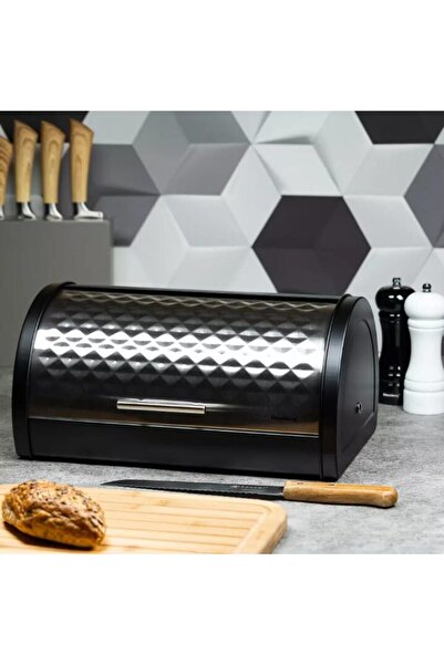 Klausberg Bread box, silver with black, 38x28x18.5 cm