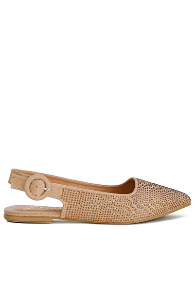 london Rag Women Rhinestones Embellished Slingback Mules in Beige