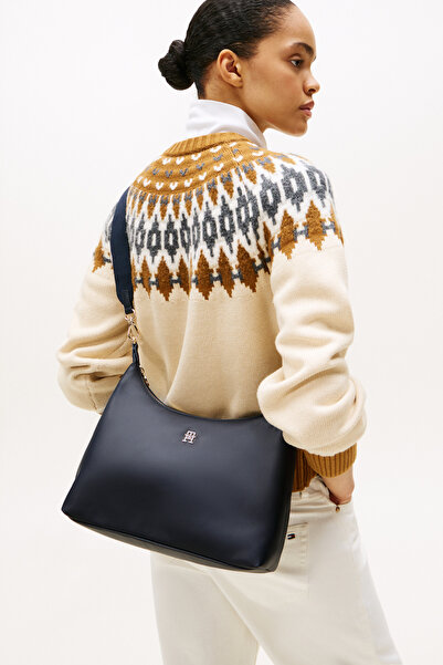 Tommy Hilfiger Popette Soft Kadın Lacivert Omuz Çantası