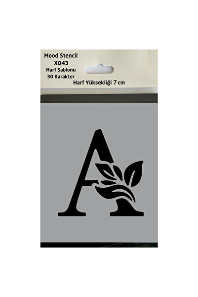 Mood Stencil Stencil Harf Boyama Şablonu X043 Harf Yüksekliği 7 cm