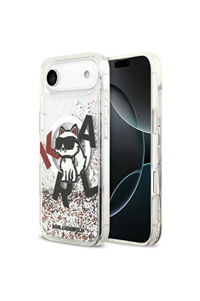 Karl Lagerfeld Carcasă pentru iPhone 17 Air, cu sclipici lichid, logo Choupet...