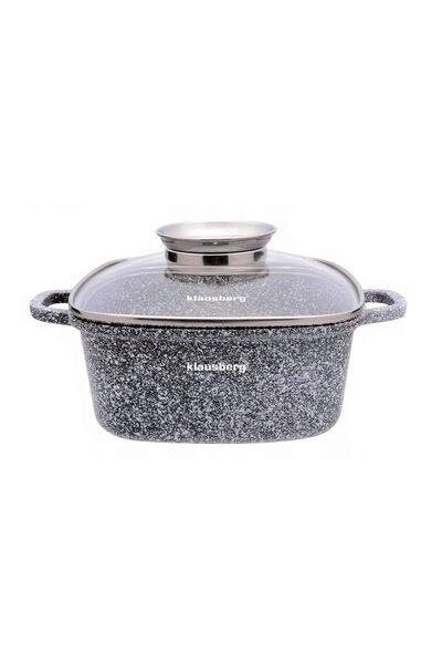 Klausberg Heat-resistant oven dish, marble non-stick coating, with lid, 3.7l, 22x22x9.5 cm, Klausber