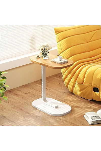 HayaBazaar Modern C-Shaped Side Table,Sofa End Table,for Living Room/Bedroom/Bedside