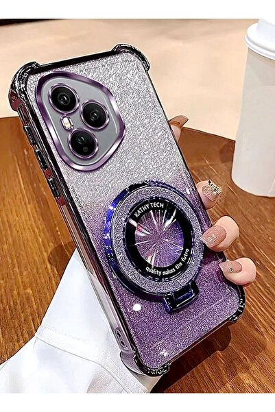 Generic جراب لامع لهاتف Honor 400 Pro 5G، حامل فاخر لامع، غطاء مغناطيسي متدرج...