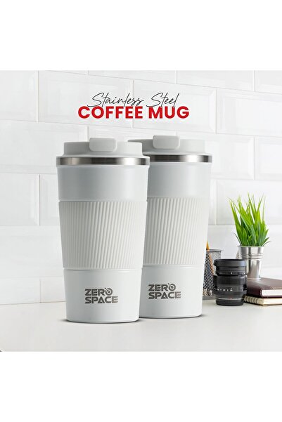 Generic ZeroSpace Travel Coffee Mug, 500ml Stainless Steel Double-Wall Vacuum Insulated (White)