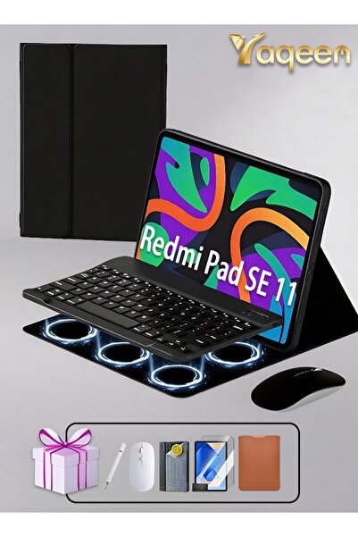 yaqeen Redmi Pad SE 11 Inch Keyboard Case, Detachable Bluetooth Keyboard Case Fully Wrapped/Anti-Fall