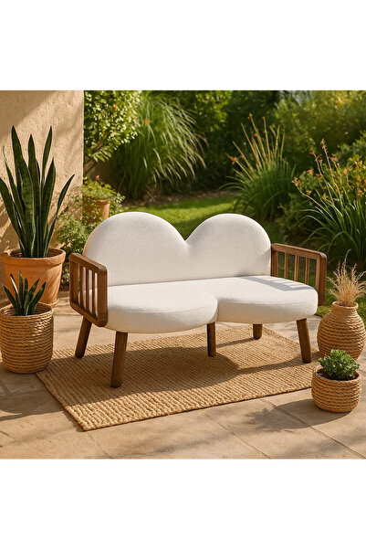 Zem Tosca Bohem İkili Berjer Ceviz Ahşap, Kırık Beyaz