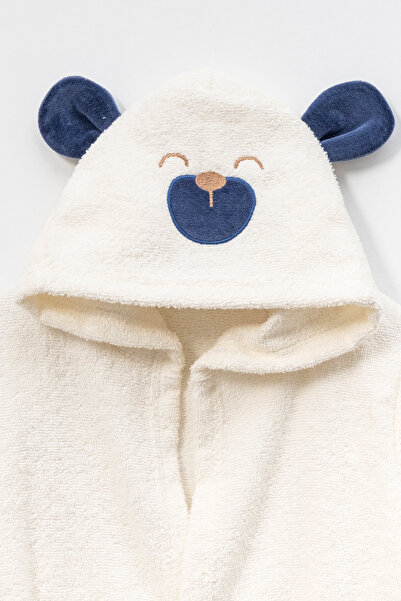 Bebitof Cotton Baby Bathrobe Set with Cute Dog Figure 0-2 Years Old Boxed