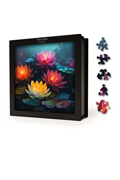 WoodMix Puzzles Flower Wooden Puzzle - Lotus - 200 pieces - 30 x 30 cm
