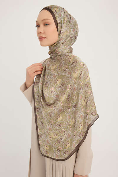 ipekistanbul Aurora Patterned Janjan Shawl - Ethnic Spring - Green