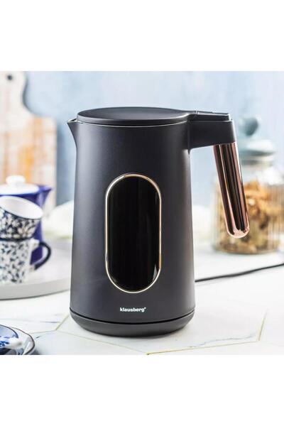 Klausberg Electric kettle, made of 304 stainless steel, LED panel, black/rose gold, capacity 1.7 liters