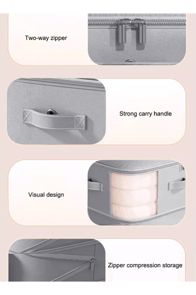 Generic 2 Pack Ultra Space Saving Self Compression Organizer,for Comforters,Clothes, Bedding,Blankets Gray