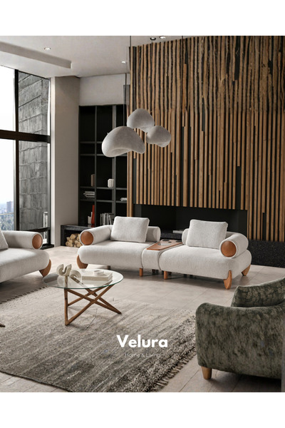 Velura Home & Living Soho Sırt Mekanizmalı Üçlü Kanepe (Orta Modül Dahil) & 3...