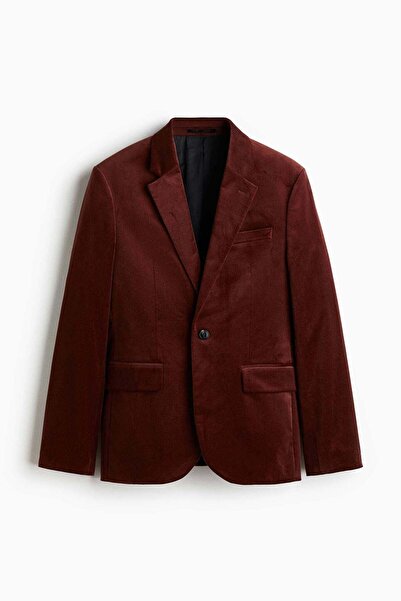 H&M Regular Fit Single-breasted velvet jacket