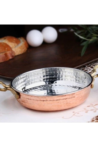 Reyo Handmade Copper Omelette and Egg Pan, Copper Sahan Pan (20 cm)