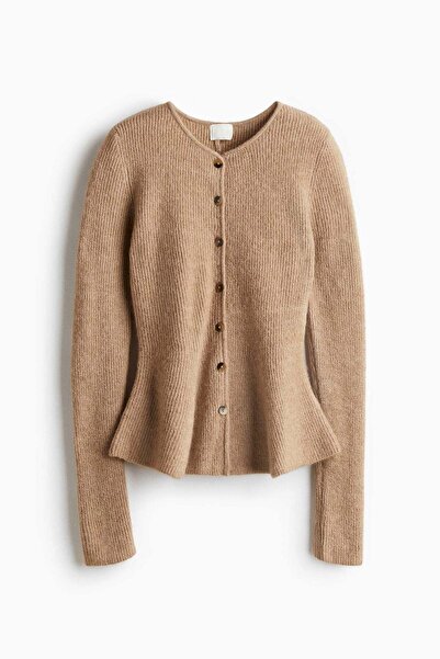 H&M Rib-knit peplum cardigan