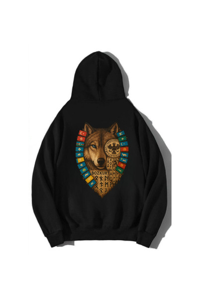 MoonClothing الدول التركية والأعلام وبوسكورت مطبوع قصة فضفاضة سويت شيرت