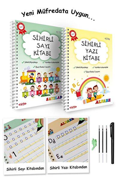 Esoçocuk Sihirli Yazı Ve Sayı Kitabı - Eğitici Ve Eğlenceli Aktivite Kitabı -...