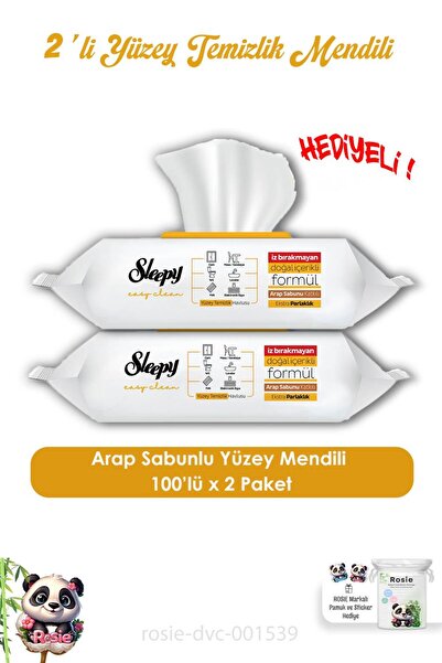 Sleepy 2 pachete de 100 de prosoape umede cu săpun arabesc și ROSIE