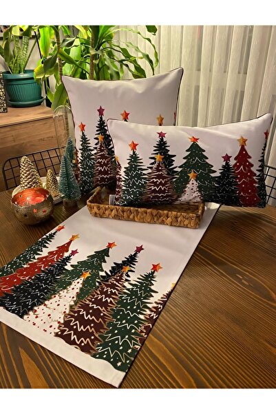 KIRLENTİM 3 قطع-H1264 مجموعة وسائد ملونة على شكل أشجار الصنوبر - وسائد ممتلئة...