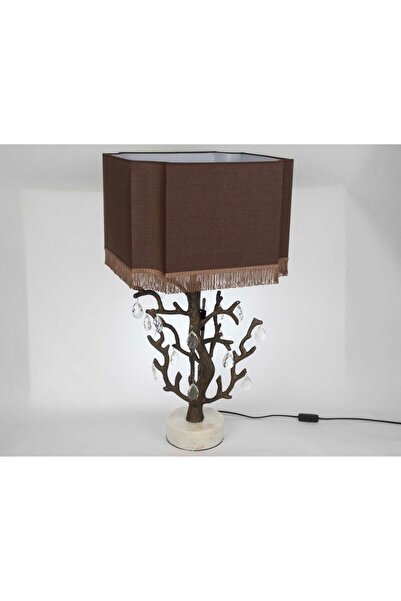 Mikasa Moor Antik Bronz Taşlı Kahv Masa Lambası 65x45cm