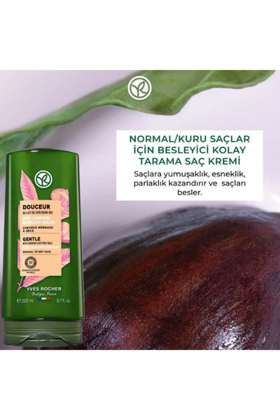 Yves Rocher Normal ve Kuru Saçlar İçin Besleyici Saç Kremi 200 ml Kestane Sütlü Yumuşatıcı Vegan Bakım