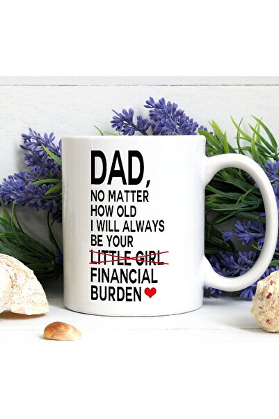 NASAQ Toshi Coffee Mug - "No Matter How Old I Will Always Be Your Financial Burden" Print, 11 oz