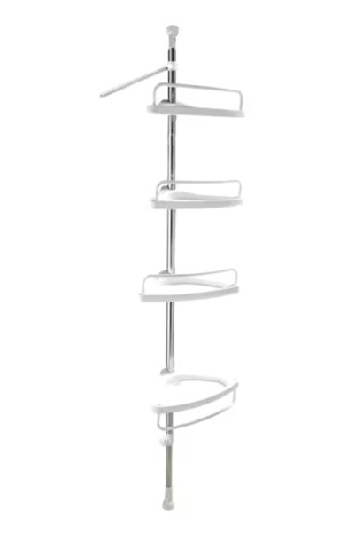 OEM Etajera colt pentru baie si dus 4 rafturi inaltime reglabila montare pe colt pana la 320 cm