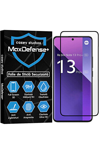 Casey Studios Xiaomi Redmi Note 13 Pro Plus Case, Full Cover, HD, Anti Scratch, Anti Shock, Black Edges