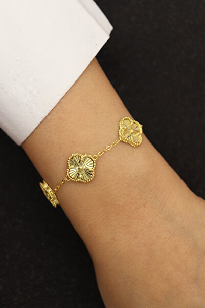 Silveranka 925 Ayar Gümüş Lazer Kalemli 5'li Yonca Bileklik