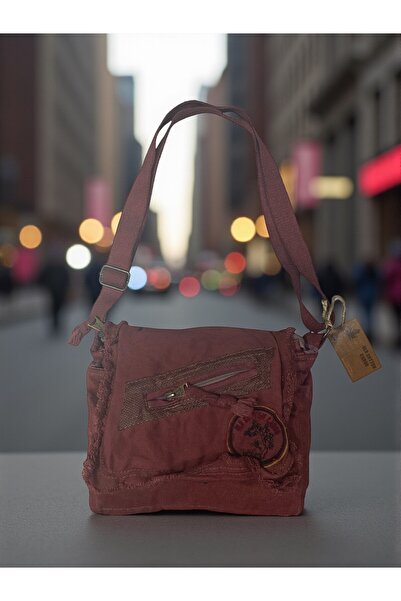 Old Cotton Vintage Small Casual Unisex Daily Crossbody Messenger Bag S Size 26X20Cm