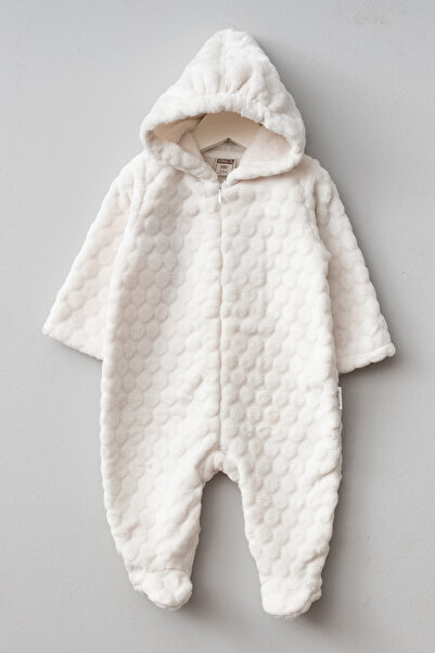 Teddy Pie Kabartma Desenli Kapüşonlu Wellsoft Bebek Kozmonot Tulum