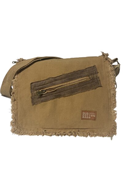 Old Cotton Vintage Casual Medium Size Unisex Daily Crossbody Postman Tablet Bag m 32 cm X 27 cm