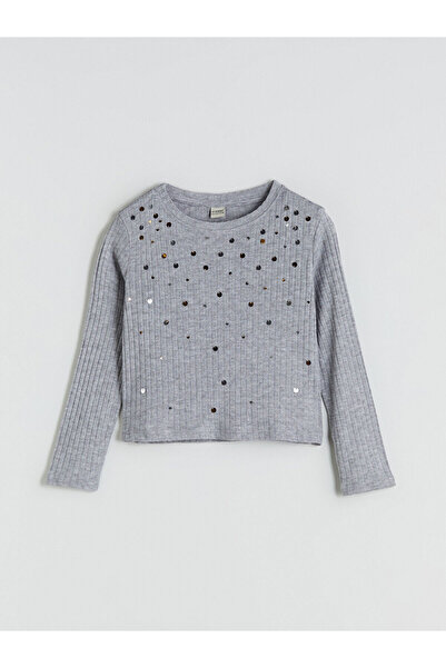 LC Waikiki Κοριτσίστικο μπλουζάκι με λαιμόκοψη με κέντημα (W5)