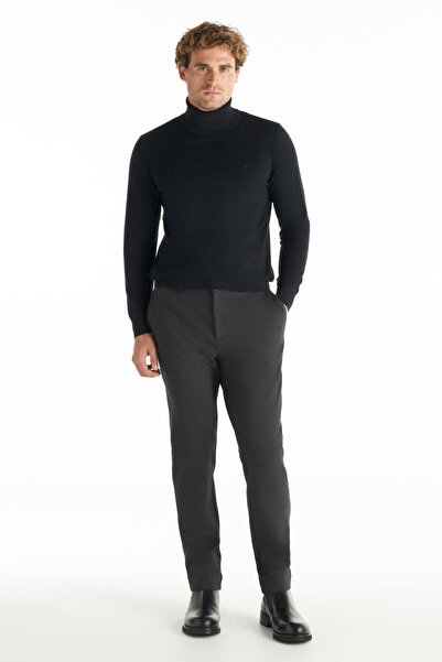 Ted Baker Balıkçı Yaka Standart Düz Siyah Erkek Kazak TBMRKW1090