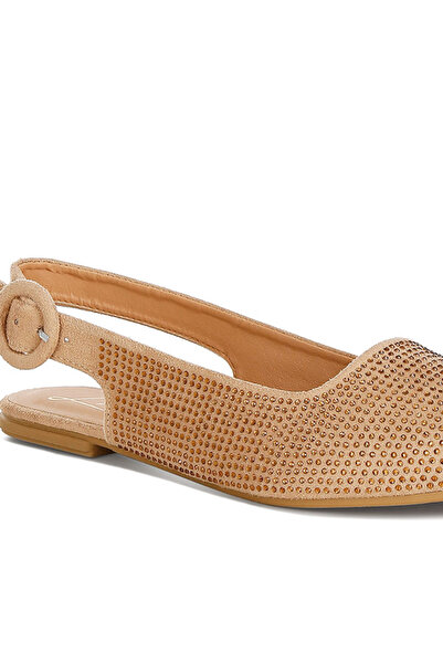 london Rag Women Rhinestones Embellished Slingback Mules in Beige