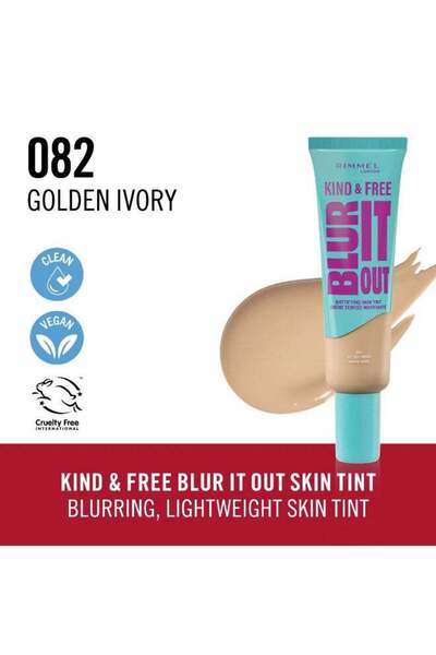 Rimmel LONDON Kind And Free Blur It Out Mattifying Skin Tint 082 Golden Ivory 30Ml