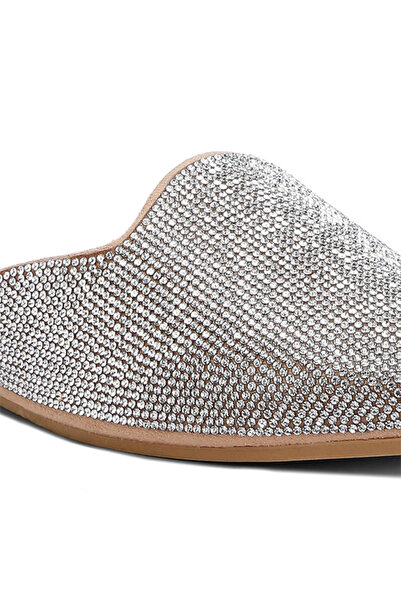 london Rag Women Rhinestones Embellished Mules in Black and Silver